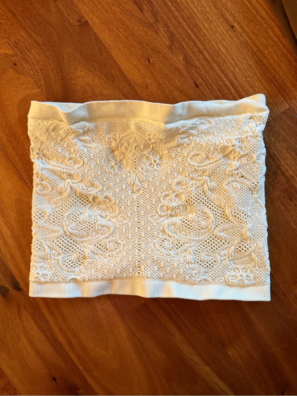 FP Cream Lace Knit Tube Tank